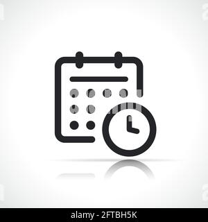 Isoliertes Design mit Kalender- und Uhrzeilensymbol Stock Vektor
