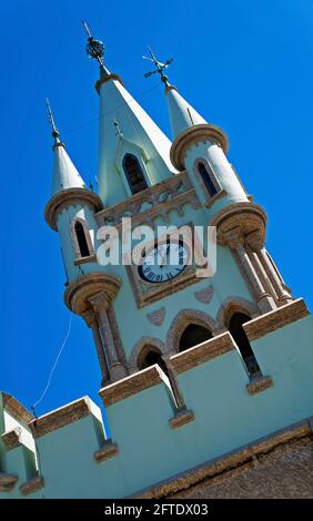 Burgturm, Fiscal Island, Rio de Janeiro, Brasilien Stockfoto