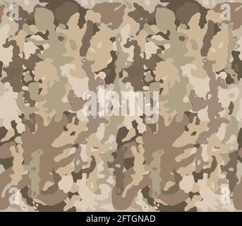 Militärische Tarnung mit Textur. Nahtloses Dessert-Camouflage-Muster. Camo-Vektormuster. Stock Vektor