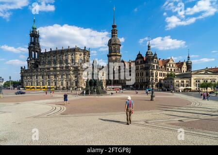 Residenz und Kathorische Hofkirche in Dresden, Deutschland Stockfoto