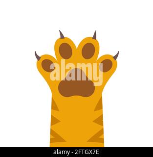 Vektor-Logo-Symbol mit Katze- oder Hundepfote. Tier Katze Haustier Fuß Symbol Stock Vektor