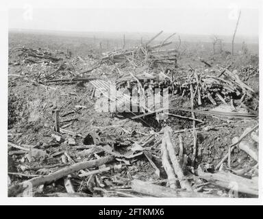 Erster Weltkrieg, erster Weltkrieg, Westfront - BLICK auf die Ruinen in Serre-les-Puisieux, Departement Pas-de-Calais, Hauts-de-France, Frankreich Stockfoto