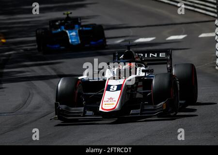 09 Lundgaard Christian (dnk), ART Grand Prix, Dallara F2, Aktion während der FIA Formel 2-Meisterschaft 2021 in Monaco vom 21. Bis 23. Mai - Foto Florent Gooden / DPPI Stockfoto