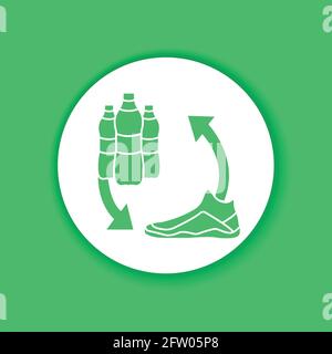 Recycling Schuhe Farbe Linie Symbol. Piktogramm für Webseite Stock Vektor