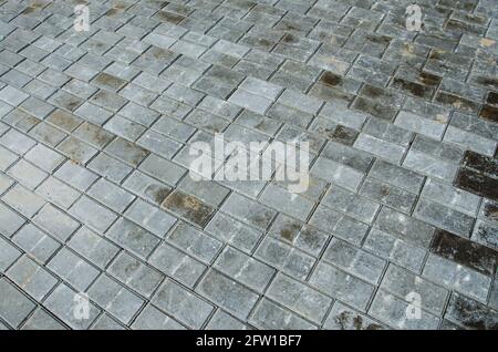 Zusammenfassung Hintergrund der alten Kopfsteinpflaster close-up. Stockfoto