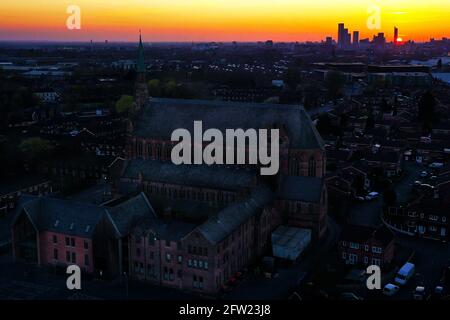 Sonnenuntergang in Manchester Stockfoto
