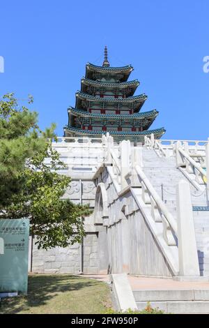 Nationales Volksmuseum von Korea befindet sich im Gyeongbokgung Palast Stockfoto