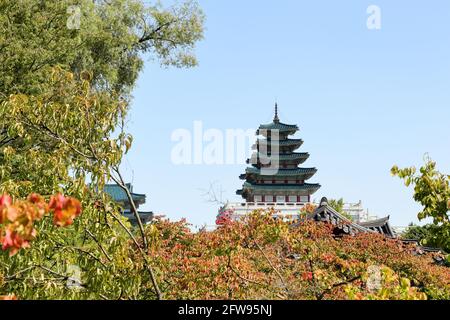 Nationales Volksmuseum von Korea befindet sich im Gyeongbokgung Palast Stockfoto