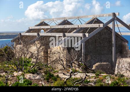 Gebäude von Ruinen in Weirs Cove auf Kangaroo Island South Australia Am 8. Mai Stockfoto