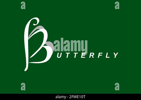 Vector White und Brown Logo Schmetterling, für Berg, Camping Boden, Gemeinschaft oder andere Natur bezogen, ad dunkelgrün Stock Vektor