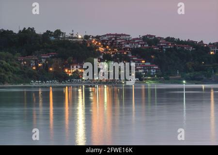 Fragment der Badestadt Sozopol am Schwarzen Meer, Bulgarien. Stockfoto