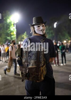 Belgrad, Serbien - regierungsfeindlicher Protest in Belgrad. Stockfoto