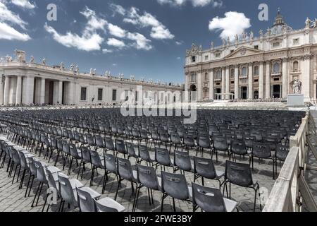 Leere Plätze vor der Petersdom im Vatikan Stockfoto