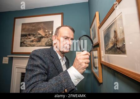 Andrew Marr eröffnet bahnbrechende Ausstellung im Haus von J W M Turner, Sandycoombe Road, St Margarets, Twickenham, England, VEREINIGTES KÖNIGREICH Stockfoto