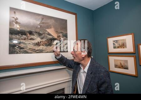 Andrew Marr eröffnet bahnbrechende Ausstellung im Haus von J W M Turner, Sandycoombe Road, St Margarets, Twickenham, England, VEREINIGTES KÖNIGREICH Stockfoto