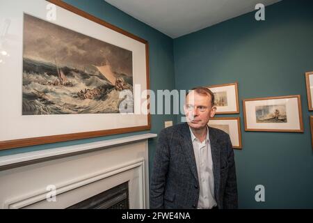 Andrew Marr eröffnet bahnbrechende Ausstellung im Haus von J W M Turner, Sandycoombe Road, St Margarets, Twickenham, England, VEREINIGTES KÖNIGREICH Stockfoto