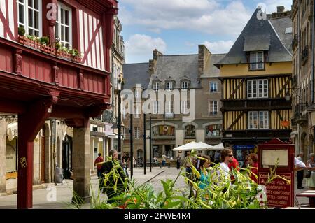 Altstadt in Dinan, Bretagne, Frankreich Stockfoto