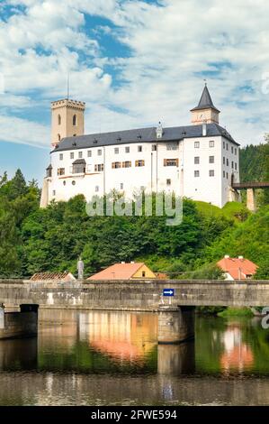 Schloss in Rozmberk nad Vltavou, Tschechien Stockfoto