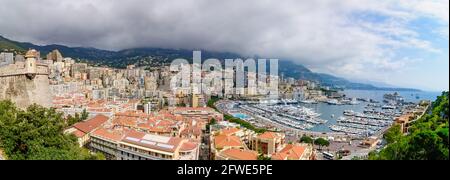 monte carlo, monaco, 15 auf 2009, Panoramablick auf den Habour vom Prinzenpalast aus gesehen Stockfoto