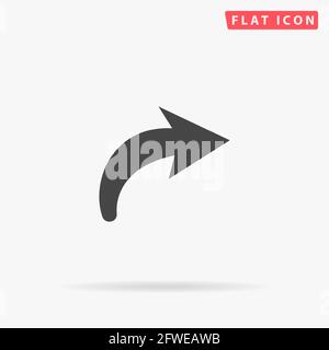 Wiederholen: Vektorsymbol für flachen Pfeil. Handgezeichnete Design-Illustrationen. Stock Vektor