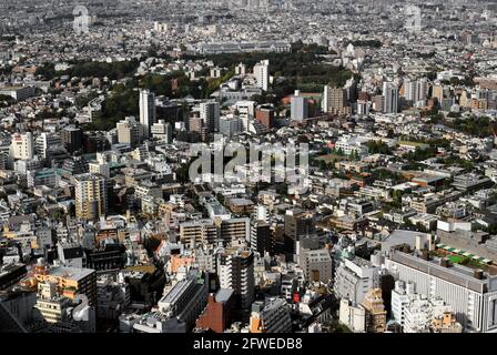 Blick auf das Wohngebiet in Tokio Stockfoto