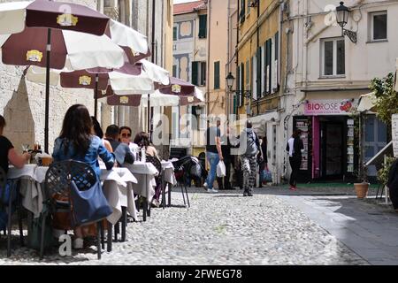 Die hübsche kleine Blumenstadt Sanremo in Italien, am 15. Mai 2021. Foto von Lionel Urman/ABACAPRESS.COM Stockfoto