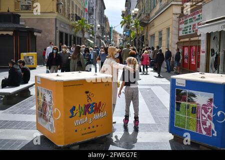 Die hübsche kleine Blumenstadt Sanremo in Italien, am 15. Mai 2021. Foto von Lionel Urman/ABACAPRESS.COM Stockfoto