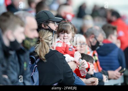 Salford, England - 22. Mai 2021 - die Fans kehren ins AJ Bell Stadium zurück, um sich die Rugby League Betfred Super League Round 7 Salford Red Devils vs Wigan Warriors im AJ Bell Stadium, Salford, Großbritannien anzusehen Dean Williams/Alamy Live News Stockfoto