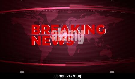 Abstrakt Rot Breaking News Hintergrundbilder. Modern Media House Studio News Backdrop-Banner Stockfoto