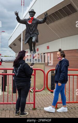 Sunderland, Tyne und Wear, Großbritannien. 22. Mai 2021; Stadium of Light, Sunderland, Tyne and Wear, England; English Football League, Playoff, Sunderland versus Lincoln City; Sunderland-Fans vor dem Stadium of Light, vor dem Spiel Credit: Action Plus Sports Images/Alamy Live News Credit: Action Plus Sports Images/Alamy Live News Stockfoto