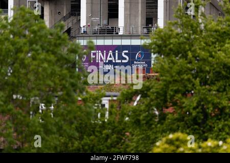 LONDON, GROSSBRITANNIEN. 22. MAI: Vor dem Europameisterschaftsspiel zwischen La Rochelle und Toulouse im Twickenham Stadium, London, England, am Samstag, dem 22. Mai 2021, wird ein allgemeiner Blick außerhalb des Stadions gezeigt. (Quelle: Juan Gasparini, Mi News) Stockfoto