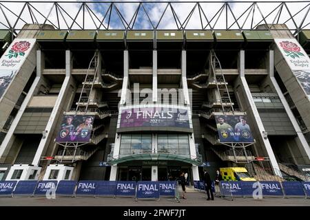 LONDON, GROSSBRITANNIEN. 22. MAI: Vor dem EM-Champions-Cup-Spiel zwischen La Rochelle und Toulouse im Twickenham Stadium, London, England, am Samstag, den 22. Mai 2021, wird ein allgemeiner Blick vor dem Stadion gezeigt. (Quelle: Juan Gasparini, Mi News) Stockfoto