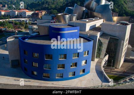 Bilbao, Espagne, 15. Juli 2016 . Spanien, Bilbao, Luftansicht des Guggenheim Museums. Stockfoto