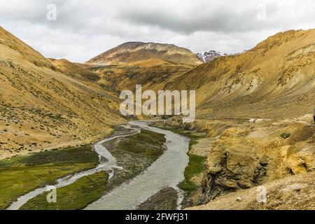 Verschiedene Ausblicke auf den Manali Leh Highway Stockfoto