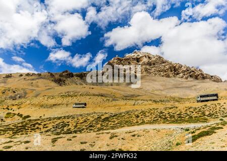 Verschiedene Ausblicke auf den Manali Leh Highway Stockfoto