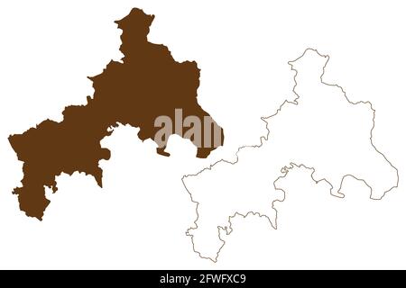 Landkreis Altenkirchen (Bundesrepublik Deutschland, Land Rheinland-Pfalz) Kartenvektordarstellung, Scribble-Skizze Westerwald-Karte Stock Vektor