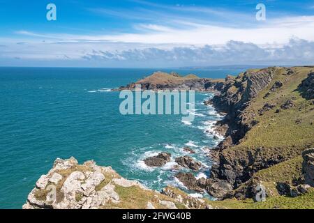 Stepper View Cottage, Pentire Point, Cornwall, Großbritannien. Stockfoto