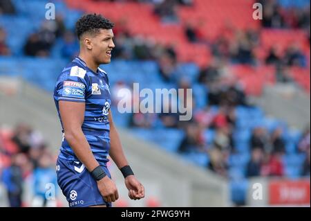 Salford, England - 22. Mai 2021 - Kai Pearce-Paul von Wigan Warriors während der Rugby League Betfred Super League Runde 7 Salford Red Devils vs Wigan Warriors im AJ Bell Stadium, Salford, Großbritannien Dean Williams/Alamy Live News Stockfoto