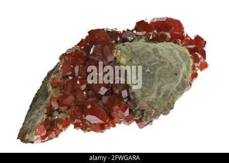 wulfenit aus Mexiko isoliert auf weißem Hintergrund Stockfoto