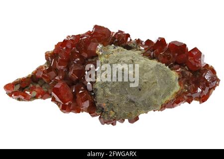 wulfenit aus Mexiko isoliert auf weißem Hintergrund Stockfoto