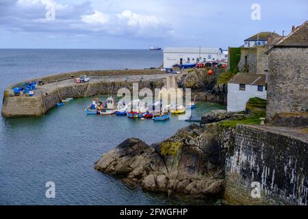 Coverack Harbour South West Coast Path Lizard Point Cornwall England Stockfoto