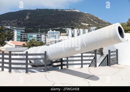 Napier of Magdala Batterie mit 100-Tonnen-Kanone, Gibraltar Stockfoto