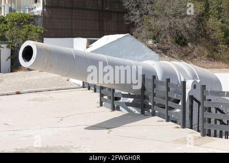 Napier of Magdala Batterie mit 100-Tonnen-Kanone, Gibraltar Stockfoto