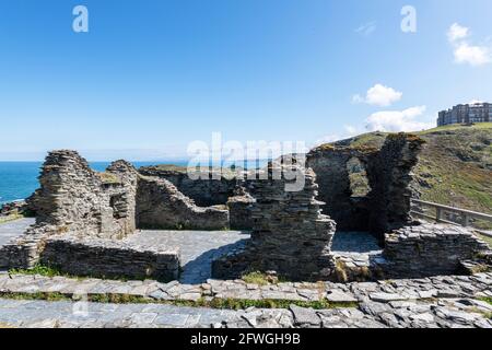 Tintagel Castle Ruins, Cornwall, England. Stockfoto