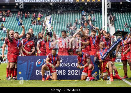 Twickenham England Mai 22 Antoine Dupont Von Toulouse Wahrend Des Heineken Champions Cup Finales Zwischen La Rochelle Und Toulouse In Twickenham Sta Stockfotografie Alamy