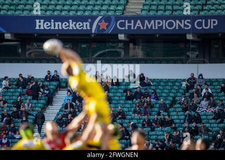 Twickenham, London, Großbritannien. Mai 2021. European Rugby Champions Cup Final, La Rochelle gegen Toulouse; Fans an der Tribüne Credit: Action Plus Sports/Alamy Live News Stockfoto