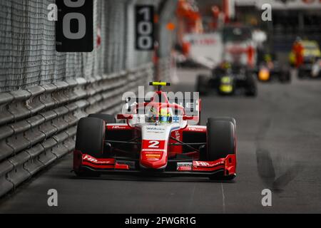 02 Piastri Oscar (aus), Prema Racing, Dallara F2, Action während der FIA Formel 2-Meisterschaft 2021 in Monaco vom 21. Bis 23. Mai - Foto Florent Gooden / DPPI Stockfoto