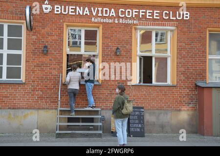 Buena Vida Coffee Club in der Brandenburger Straße in Potsdam, 21. Mai 2021. Stockfoto