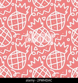 Muster aus Ananaskritzel Stock Vektor