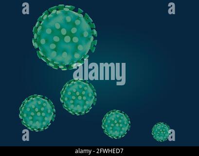 corona Virus texturierter Hintergrund oder Corona Virus Green Screen Icon. corona Virus Cartoon. corona Virus 3d Design. Stock Vektor
